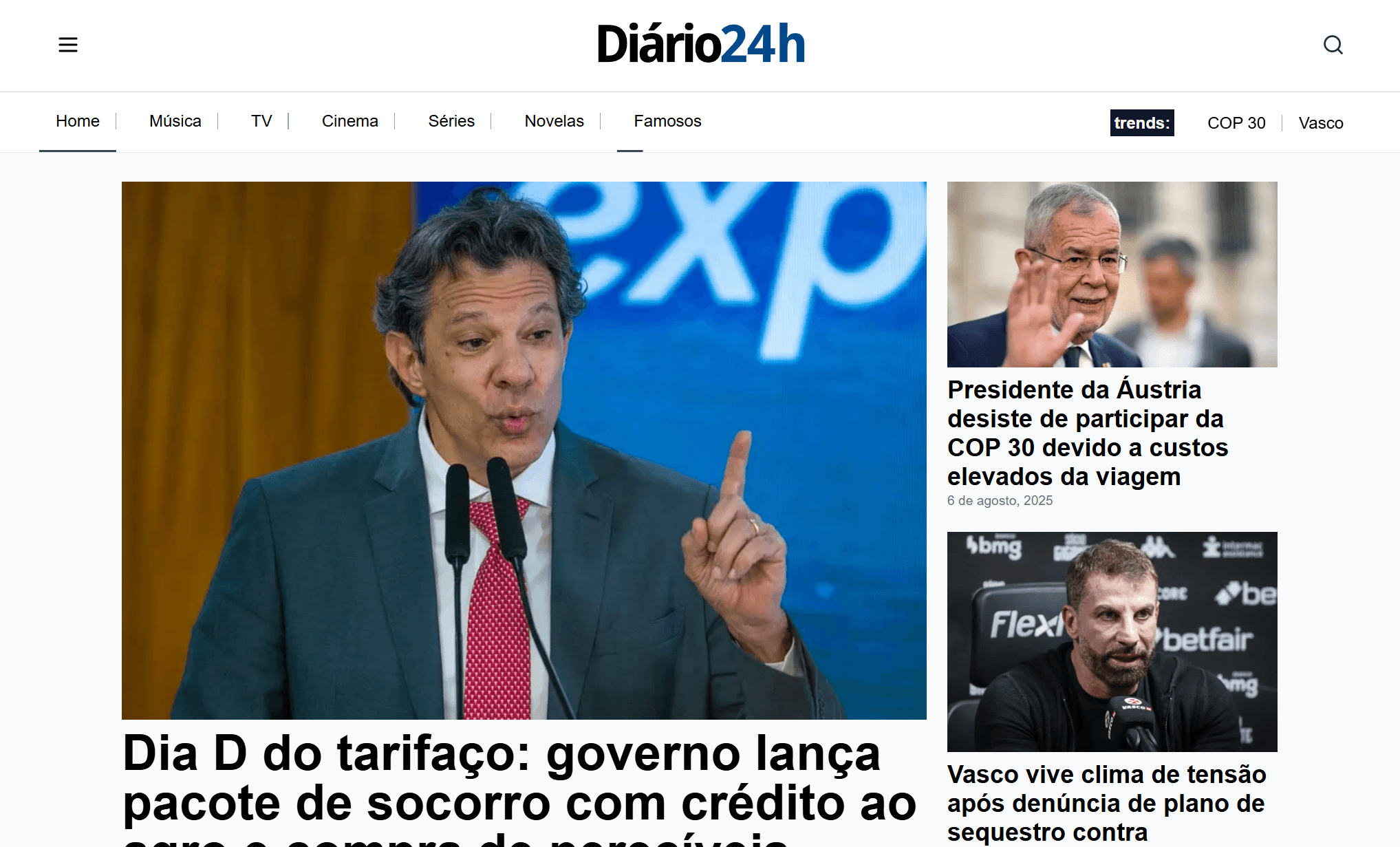 Capa do case Diário 24 Horas